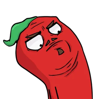 🙄 f0348f30 チリ, 唐辛子, 野菜, 赤ピーマン, 漫画, 食べ物, 辛い telegram sticker