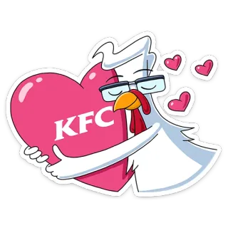 ❤ b71bcd0f KFC kfc, 치킨, 사랑, 음식, 마스코트, 하트, 만화 telegram sticker