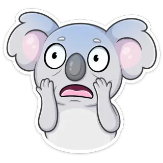 😅 3013fd7f 考拉, 卡通, 动物, 可爱, 贴纸, 震惊, 害怕, 焦虑 telegram sticker