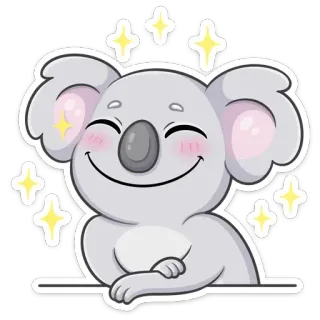 ☺️ 61d5fbdc 考拉, 卡通, 动物, 可爱, 贴纸, 快乐 telegram sticker