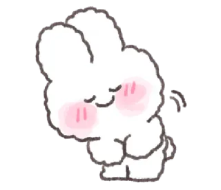 💬 4e4484af 귀여운, 토끼, 토끼, 만화, 동물, 카와이 telegram sticker