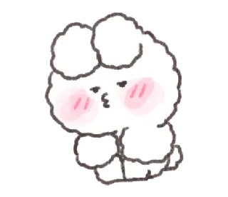 💬 f0db663a 귀여운, 동물, 흰색, 만화, 폭신한, 토끼, 카와이 telegram sticker
