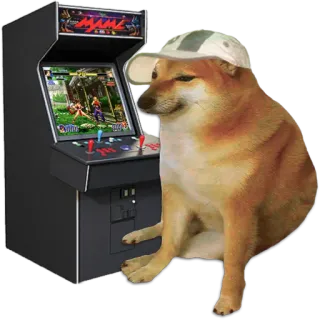 🕹 3b320155 doge, cheems, arcade, jogo, meme, cachorro, gaming telegram sticker