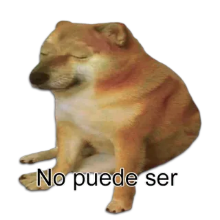 😔 7b2eef95 No puede ser cachorro, meme, Cheems, não pode ser telegram sticker