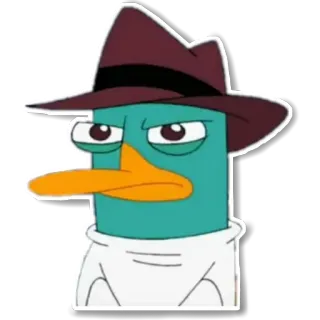 😑 8b7db1de Perry the Platypus Phineas and Ferb ornithorynque, agent, dessin animé, animal, espion whatsapp sticker