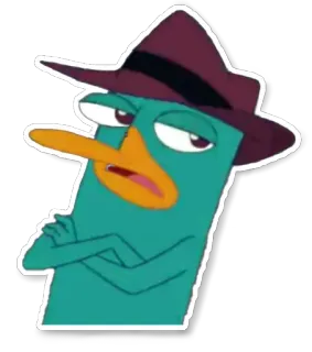 🙄 ccf142a1 Perry the Platypus Phineas and Ferb ornithorynque, agent, dessin animé, animal, disney whatsapp sticker