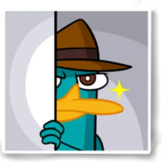 👀 e72d0452 Perry the Platypus Phineas and Ferb ornithorynque, animal, dessin animé, agent, agent secret whatsapp sticker