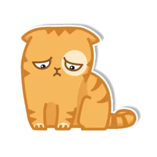 ☹️ 2ff22108 고양이, 슬픈, 귀여운, 주황색 telegram sticker