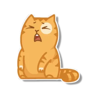 😣 37a51cb4 고양이, 동물, 귀여운, 밈, 웃긴, 주황색 telegram sticker