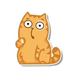 😦 3d686274 고양이, 주황색, 만화, 귀여운, 충격 telegram sticker
