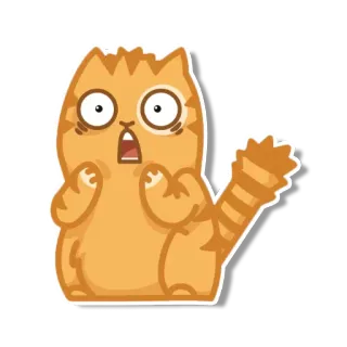 😱 591c5dac 고양이, 귀여운, 놀란, 주황색, 스티커 telegram sticker