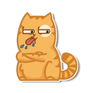 😝 6b422743 고양이, 혀, 주황색, 애완 동물, 동물, 귀여운, 화난 telegram sticker