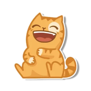 🤣 8d61cd15 고양이, 주황색, 행복한, 웃는, 스티커, 귀여운 telegram sticker