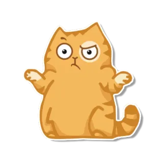 🙄 a4189400 고양이, 주황색, 만화, 혼란스러움, 밈 telegram sticker