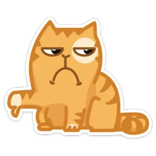 👎 73963388 gatto, non mi piace, pollice verso, infelice, negativo whatsapp sticker