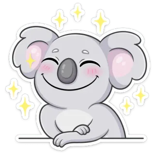 ☺️ 1fbe3a80 koala, animal, lindo, brillos, dibujos animados, sticker whatsapp sticker