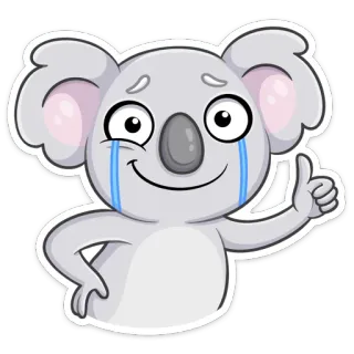 😭 6854c254 koala, dibujos animados, pulgar arriba, sticker, lindo, animal, mamífero whatsapp sticker