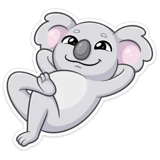 ☺️ 9a17e40a koala, lindo, animal, dibujos animados, perezoso, relajado whatsapp sticker