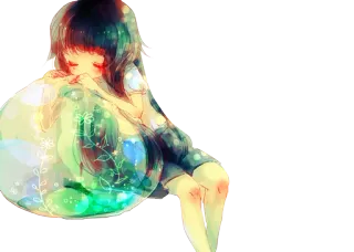 😴 02120169 anime, girl, sad, bubble, cute, art telegram sticker