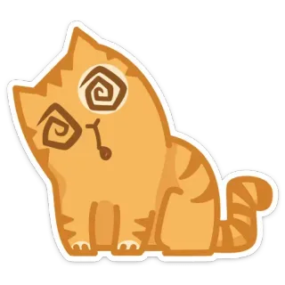 😳 4bcd8e7c 猫, 漫画, めまい, 疲れ, 面白い, ペット, 動物 telegram sticker