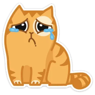 😢 9aad7f7e 猫, 悲しい, 泣く, ペット, 動物, ステッカー telegram sticker