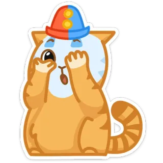 🙈 69796e20 고양이, 스티커, 귀여운, 만화, 동물, 모자 telegram sticker