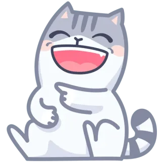 🤣 a65605ba kucing, tertawa, bahagia, lucu, anak kucing, binatang telegram sticker