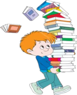 📚 ee43c49a menino, livros, pilha, lendo, educação, desenho animado telegram sticker