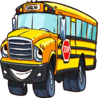 🚌 ffe164ec SCHOOL BUS ônibus escolar, ônibus, transporte, veículo, desenho animado telegram sticker