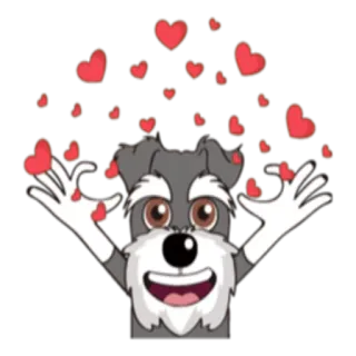 💕 e6960260 собака, сердечки, любовь, милый, животное, дружба telegram sticker