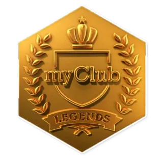 ⭐️ 15785b27 myClub LEGENDS club, legends, gold, badge, game telegram sticker