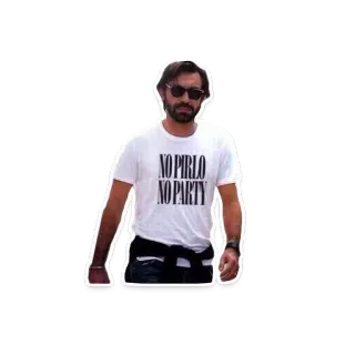 😎 6259521e Andrea Pirlo NO PIRLO NO PARTY soccer, athlete, party, pirlo, italy telegram sticker