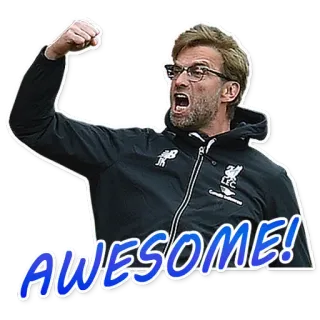 🤯 8ba8c6e9 Jürgen Klopp AWESOME! soccer, football, coach, celebration, awesome telegram sticker