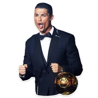 🥳 f9e33946 Cristiano Ronaldo soccer, ballon dor, football, sports, celebration telegram sticker