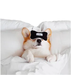 😴 2e8c7f8f LUNAZZANOTTE cachorro, corgi, sono, cama, máscara de olhos, fofo, aconchegante whatsapp sticker