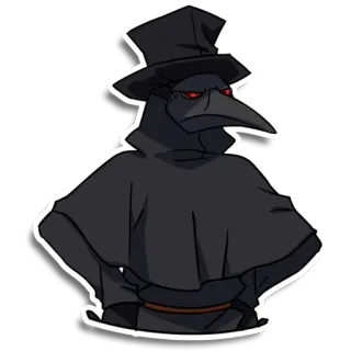 😠 9e6b1f0a 흑사병 의사, 할로윈, 코스튬, 마스크, 의사, 의료 telegram sticker