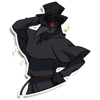 ✌️ e69cfea8 흑사병 의사, 마스크, 역사적인, 어두운, 포즈 telegram sticker
