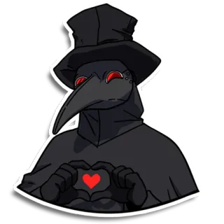 ❤️ ebabcebe 흑사병 의사, 마스크, 하트, 의료, 빈티지, 역사적 telegram sticker