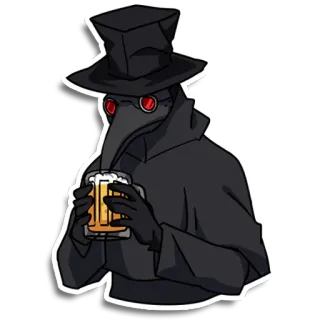 🍺 fb7e24cb 흑사병 의사, 맥주, 음료, 모자, 마스크 telegram sticker