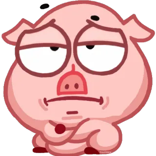 😐 042b8545 pig, animal, cute, cartoon, pink telegram sticker