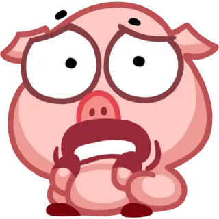 😦 c3d59fd3 pig, cartoon, scared, worried, animal telegram sticker