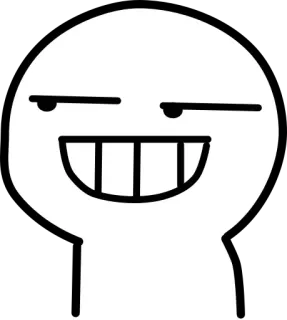 😃 58fc7074 Мультфильм, Белый, Ухмылка, Лицо, Простой, Минималистичный telegram sticker