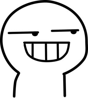 😃 f231edb0 белый, лицо, простой, мультяшный, выражение, самодовольный telegram sticker