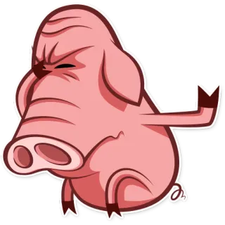 😞 1e94312d 豚, 侮辱的なジェスチャー, 漫画, 怒り telegram sticker