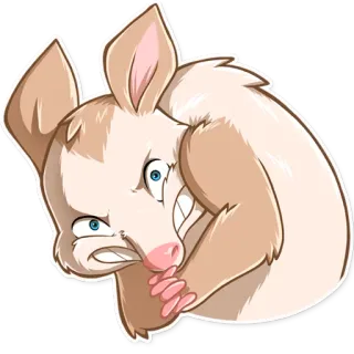 😈 66921cea binatang, hewan pengerat, marah, kartun, ekspresi, berbulu telegram sticker