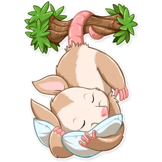 😴 8109bf66 sugar glider, binatang, tidur, imut, kartun, stiker telegram sticker