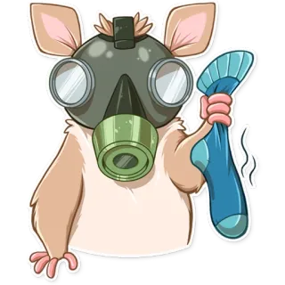 ☢ 81c2e65f hamster, masker gas, kaus kaki, lucu, kartun telegram sticker
