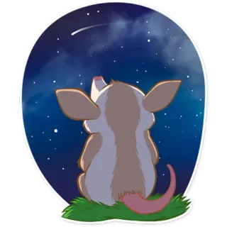 🌠 8f1b399d armadillo, malam, bintang, langit, hewan, lucu, ilustrasi telegram sticker