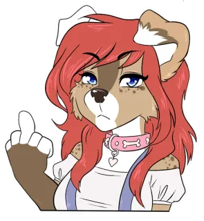 🖕 0573e880 cachorro, peludo, dedo do meio, ofensivo whatsapp sticker