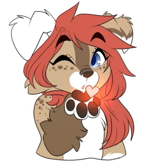 🥰 09e74a1c Furry, Antropomórfico, Animal, Desenho animado, Fofo, Coração, Afeição whatsapp sticker